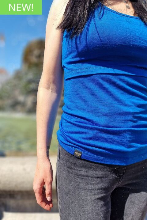 KOJO activewear - breastfeeding Tank top with merino paris blue